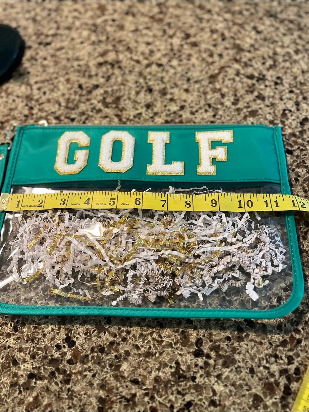 Green 'GOLF' Clear Pouch Set